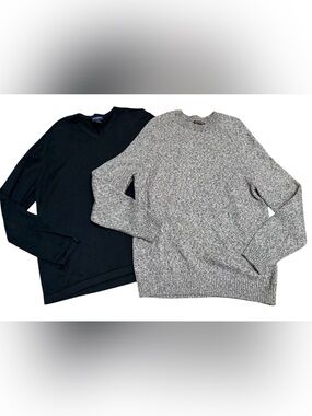 BANANA REPUBLIC LOT Bundle Men's Pull Over Knit Sweaters Black Marled Size XL